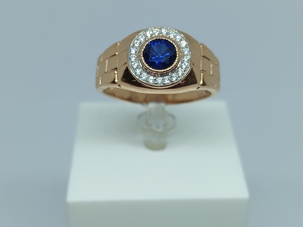 КОЛЬЦО ПЕЧАТКА с камнями (Au 585)