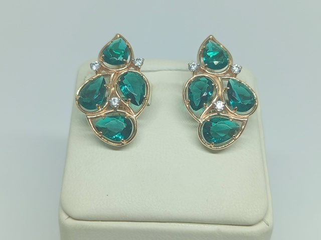 СКМИ585 СЕРЬГИ С КАМНЯМИ (Au 585)