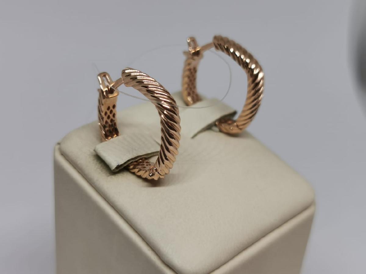 СЕРЬГИ КОНГО Рифленые (Au 585)