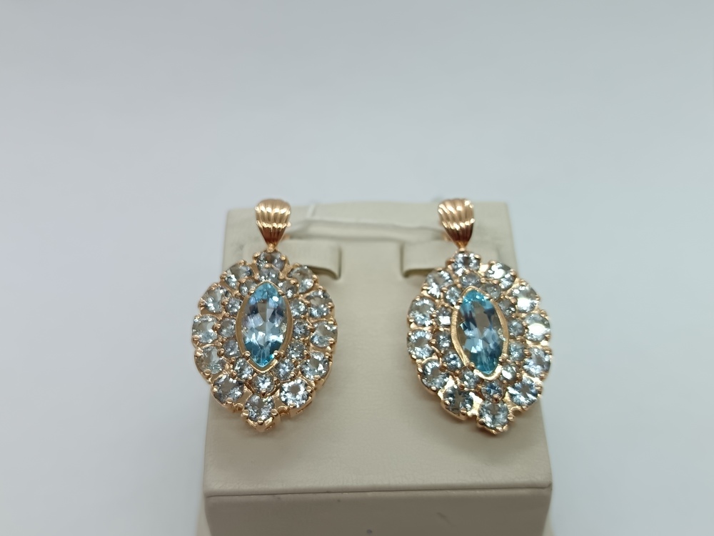 СКМИ585 СЕРЬГИ С КАМНЯМИ (Au 585)