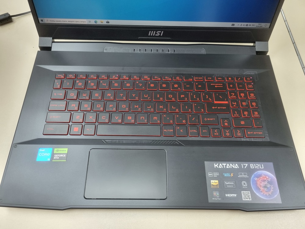 Ноутбук MSI KATANA 17 B12U; Core I5-12450H, GeForce RTX 3050, 8 Гб, 512 GB, Нет