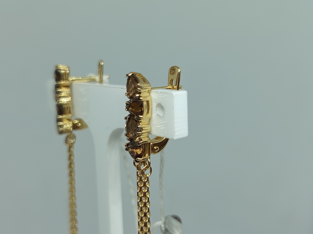 СКМИ585 СЕРЬГИ С КАМНЯМИ (Au 585)