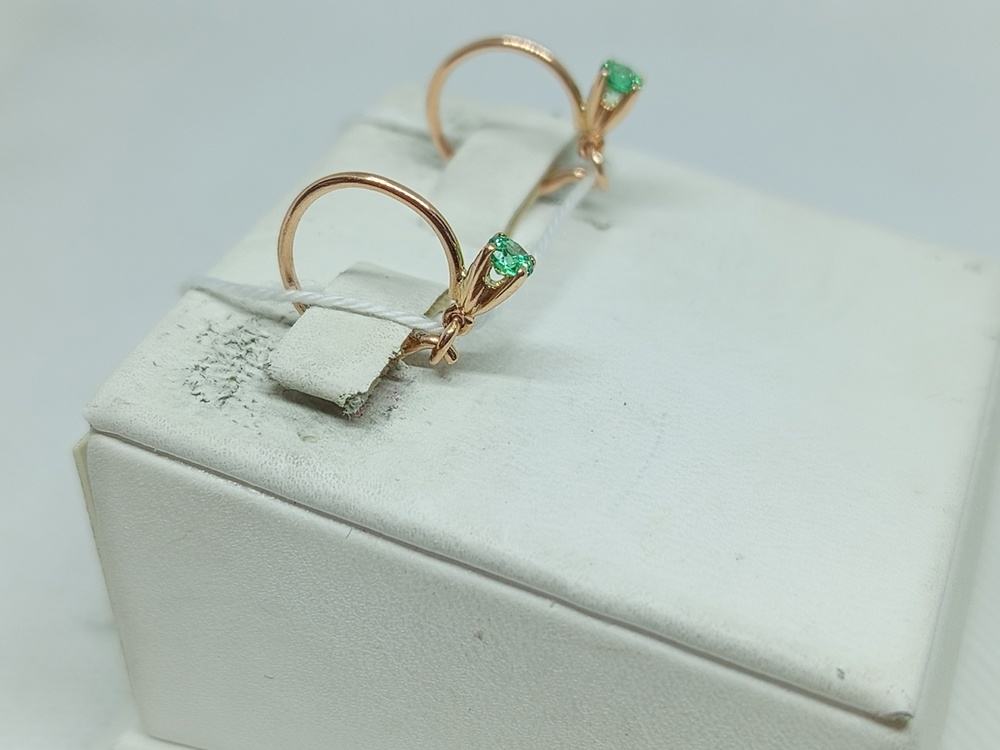 СКМ585 СЕРЬГИ С КАМНЕМ (Au 585)