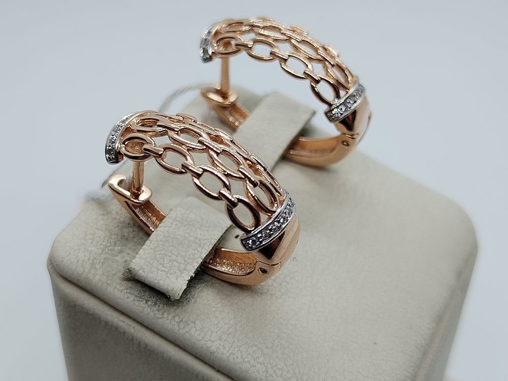 СКМИ585 СЕРЬГИ С КАМНЯМИ (Au 585)