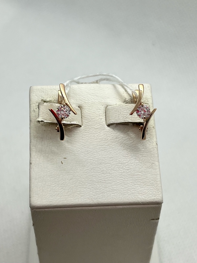 СКМ585 СЕРЬГИ С КАМНЕМ (Au 585)