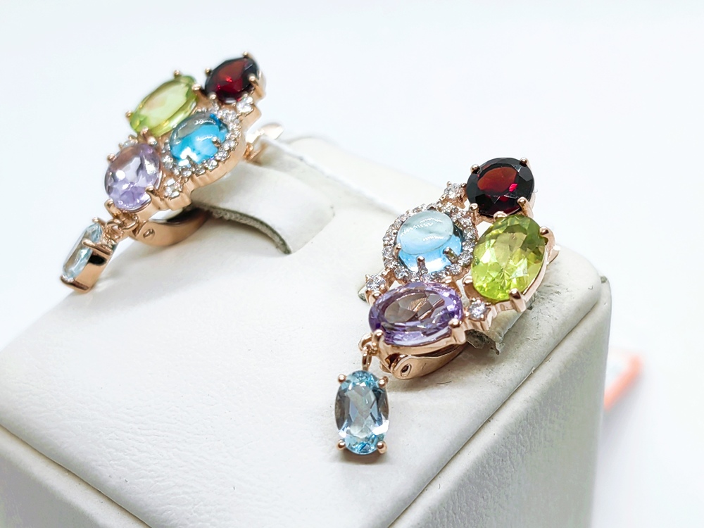 СЕРЬГИ С КАМНЯМИ (Au 585)