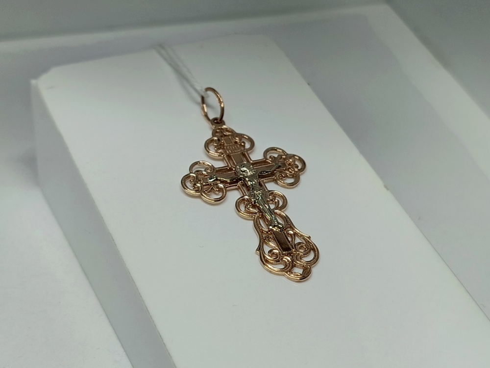 ПОДВЕСКА КРЕСТ БЕЗ КАМНЯ (Au 585)