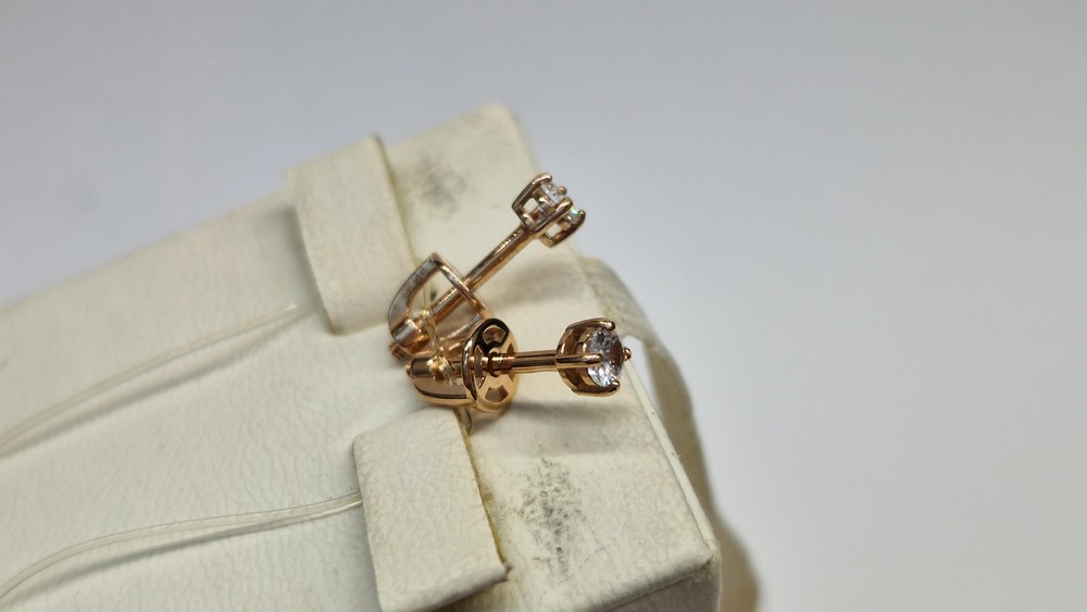 СЕРЬГИ ПУСЕТЫ с камнем (Au 585)