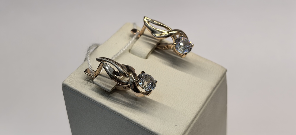 СЕРЬГИ С КАМНЕМ (Au 585)