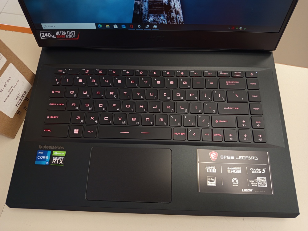 Ноутбук MSI GP66 Leopard; Core i7-11800H, GeForce RTX 3070, 16 Гб, 500 Гб, Нет