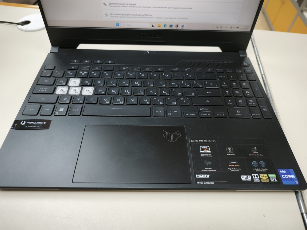 Ноутбук ASUS; Intel Core i7-12650H, GeForce RTX 3050 Ti, 16 Гб, 512 GB, Нет