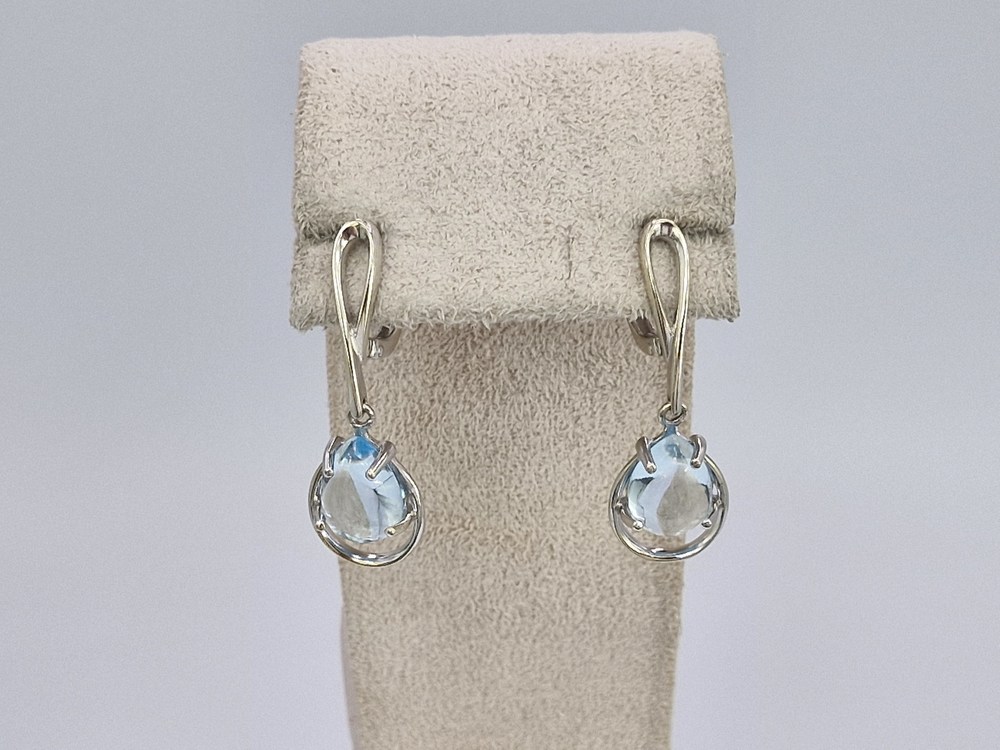 СКМ585 СЕРЬГИ С КАМНЕМ (Au 585)