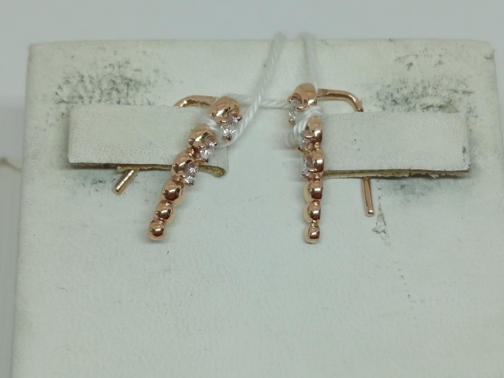 СКМИ375 СЕРЬГИ С КАМНЯМИ (Au 375)