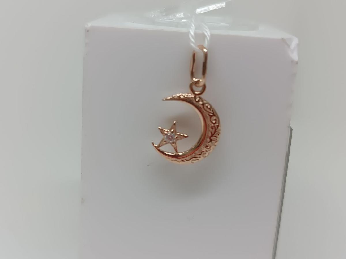 ПОДВЕСКА ПОЛУМЕСЯЦ С КАМНЕМ (Au 585)