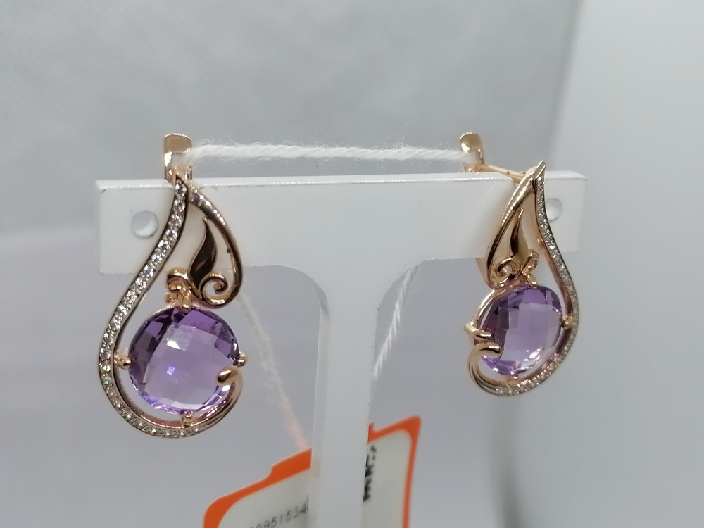 СКМИ585 СЕРЬГИ С КАМНЯМИ (Au 585)