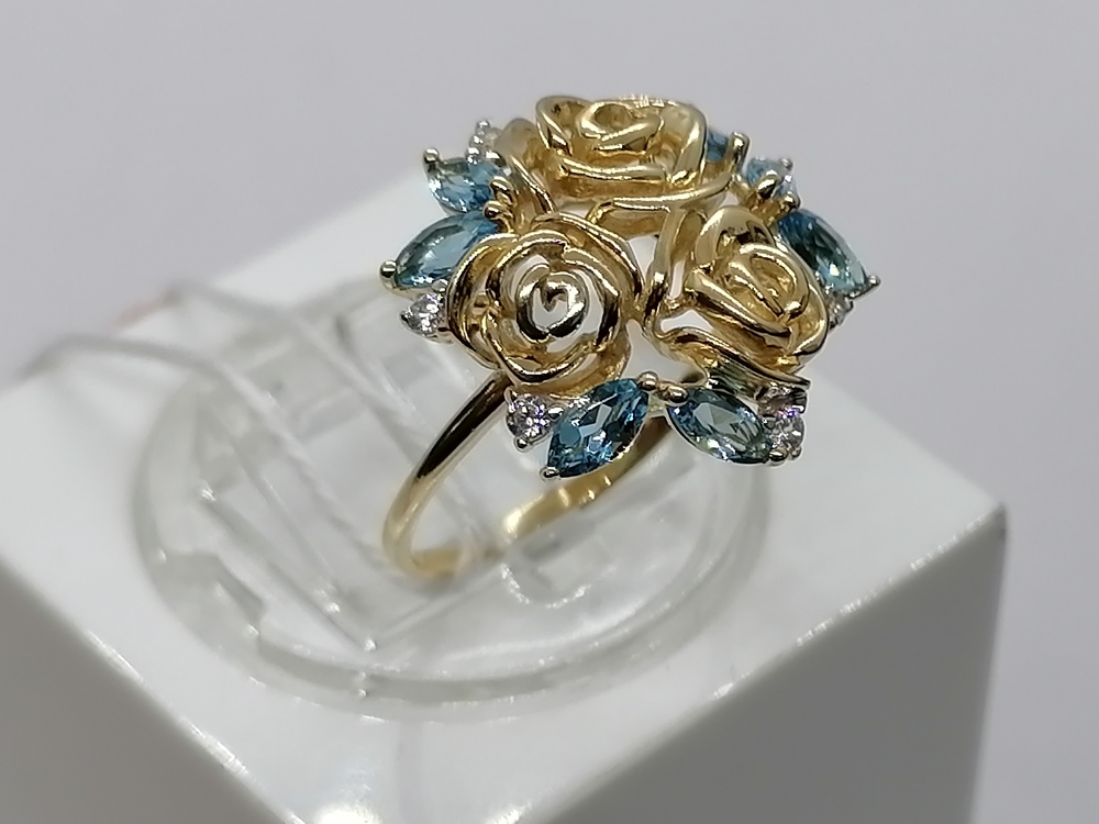 КОЛКМИ585 КОЛЬЦО С КАМНЯМИ (Au 585)