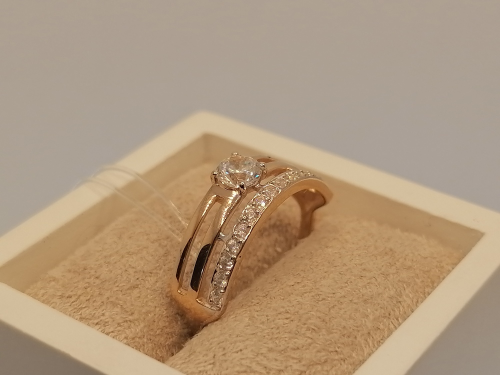 КОЛЬЦО С КАМНЯМИ (Au 585)