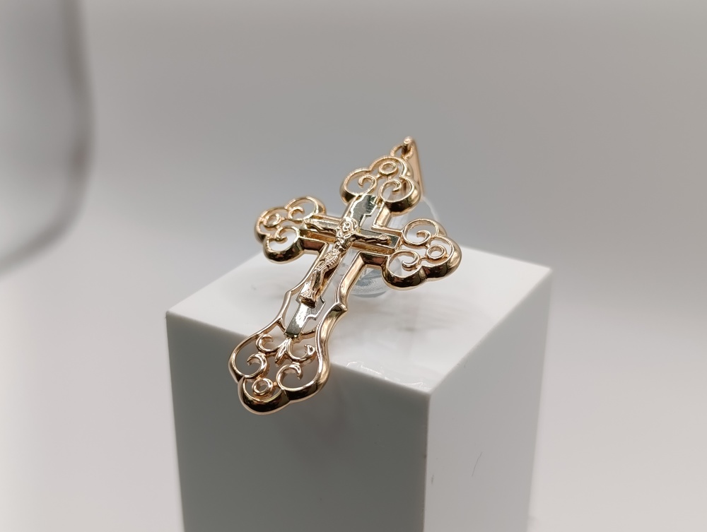 ПОДКБК585 ПОДВЕСКА КРЕСТ БЕЗ КАМНЯ (Au 585)