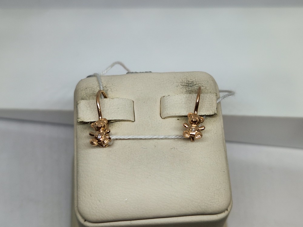 СКМ585 СЕРЬГИ С КАМНЕМ (Au 585)