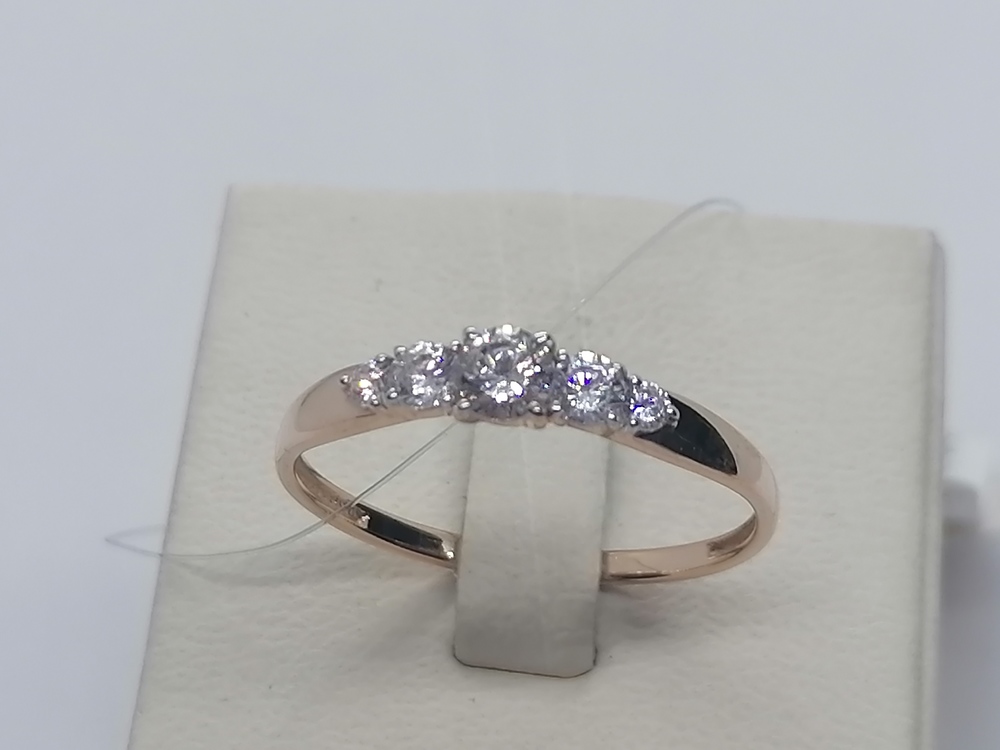 КОЛЬЦО С КАМНЯМИ (Au 585)