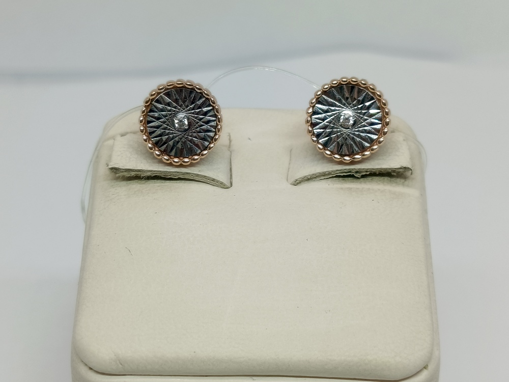 СЕРЬГИ ПУСЕТЫ с камнем (Au 585)