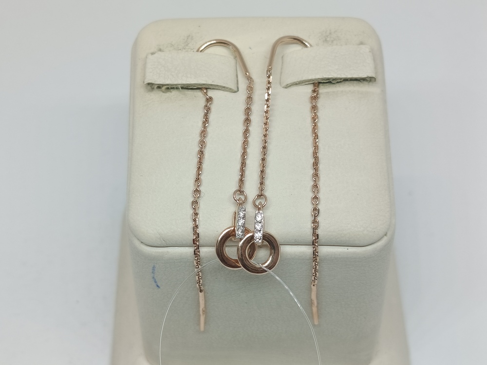 СЕРЬГИ ПРОДЕВКИ с камнями (Au 585)