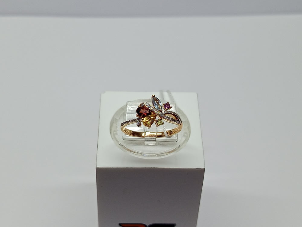 КОЛКМИ585 КОЛЬЦО С КАМНЯМИ (Au 585)