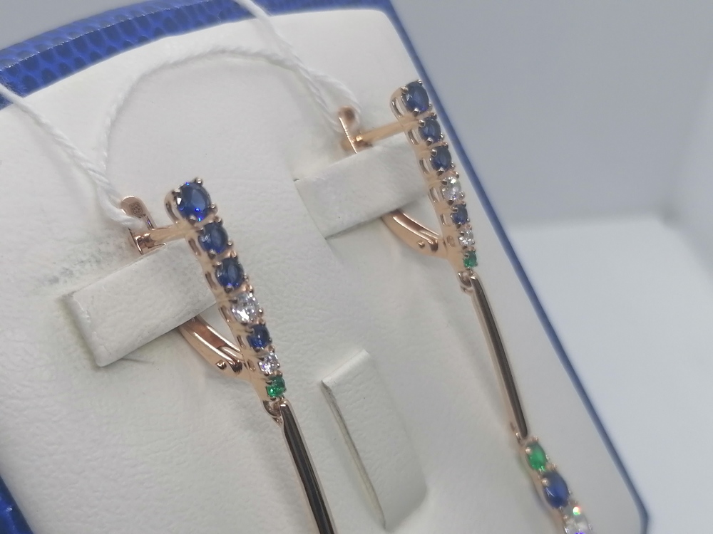 СЕРЬГИ С КАМНЯМИ (Au 585)