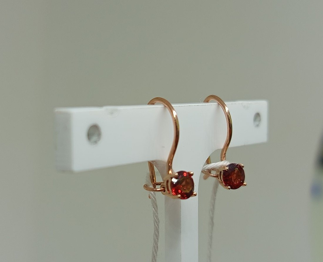 СКМ375 СЕРЬГИ С КАМНЕМ (Au 375)