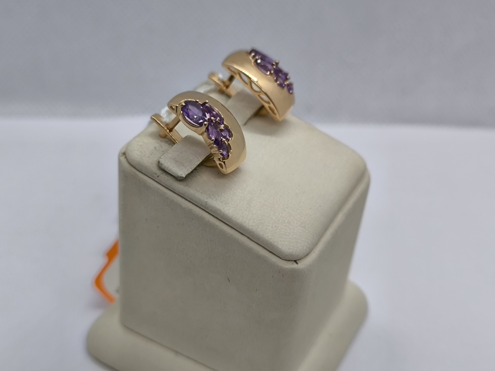 СКМИ585 СЕРЬГИ С КАМНЯМИ (Au 585)