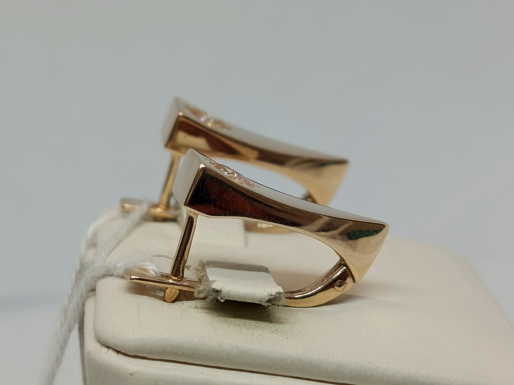 СКМ585 СЕРЬГИ С КАМНЕМ (Au 585)