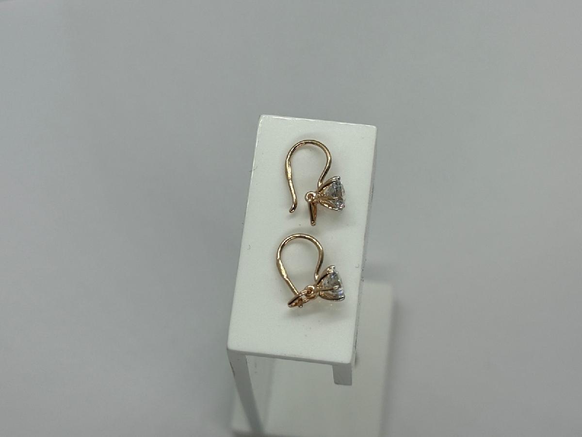 СЕРЬГИ ПЕТЕЛЬКА с камнем (Au 585)