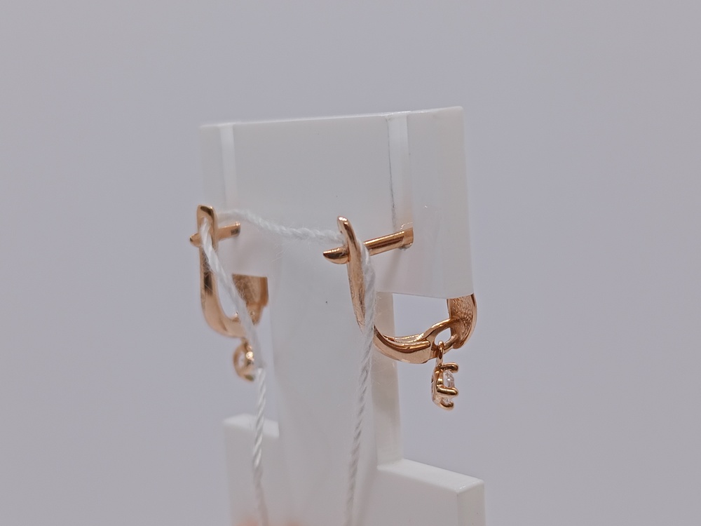 СКМ585 СЕРЬГИ С КАМНЕМ (Au 585)