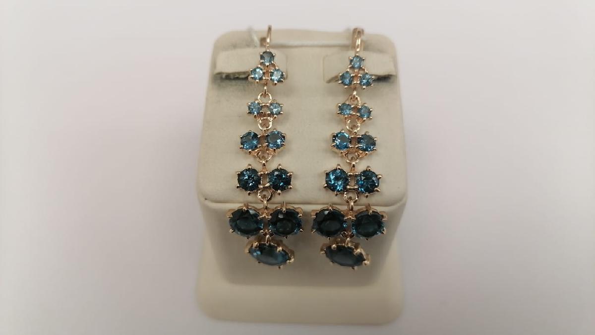 СКМИ585 СЕРЬГИ С КАМНЯМИ (Au 585)