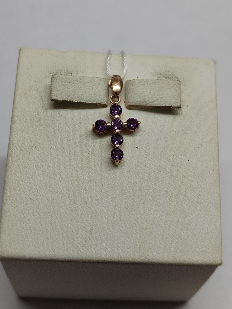 ПОДВЕСКА КРЕСТ С КАМНЯМИ (Au 585)