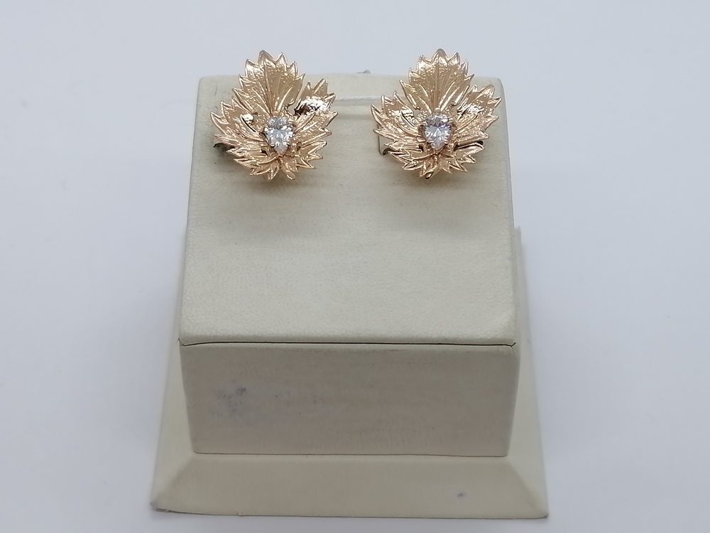 СКМ585 СЕРЬГИ С КАМНЕМ (Au 585)