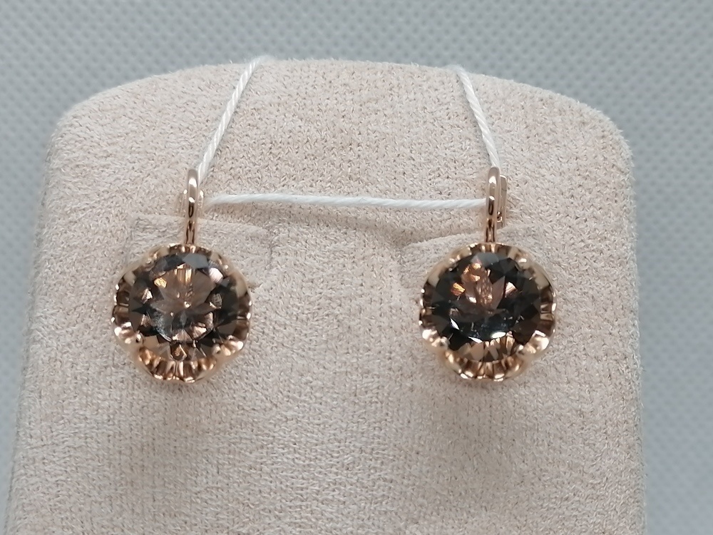 СКМ585 СЕРЬГИ С КАМНЕМ (Au 585)