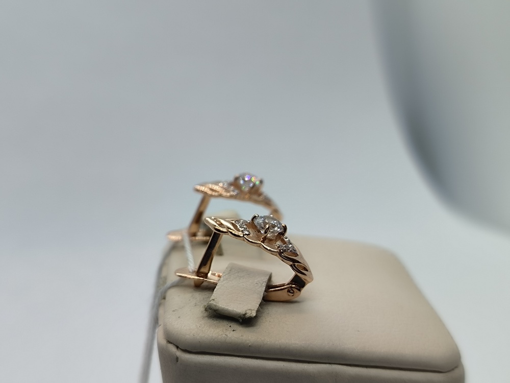 СКМИ585 СЕРЬГИ С КАМНЯМИ (Au 585)