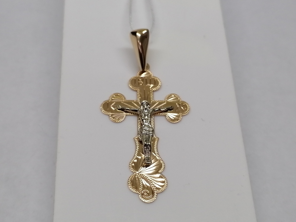 ПОДКБК585 ПОДВЕСКА КРЕСТ БЕЗ КАМНЯ (Au 585)