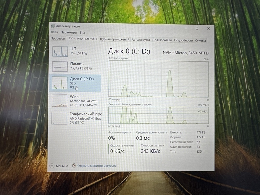 Ноутбук Acer; Ryzen 5 7520U, Intel UHD Graphics, 8 Гб, 500 Гб, Нет