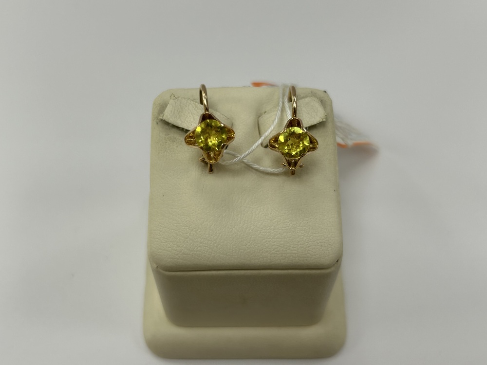 СКМ583 СЕРЬГИ С КАМНЕМ (Au 583)