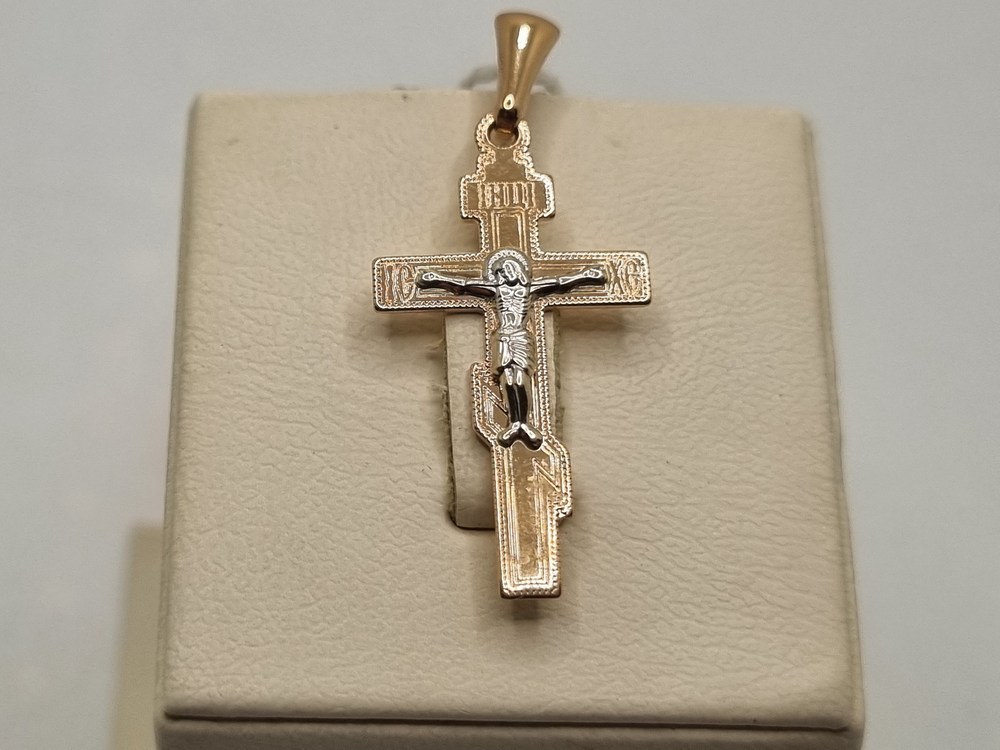 ПОДКБК585 ПОДВЕСКА КРЕСТ БЕЗ КАМНЯ (Au 585)