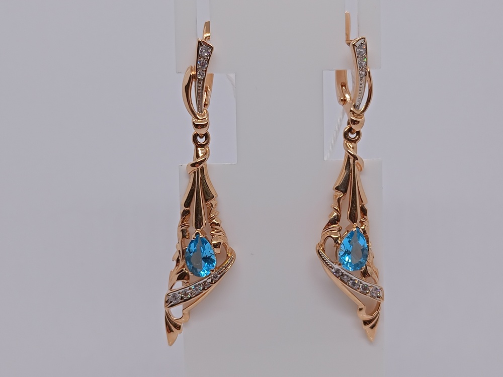 СКМИ585 СЕРЬГИ С КАМНЯМИ (Au 585)