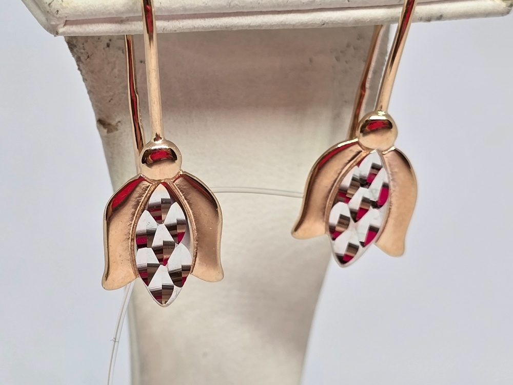 СЕРЬГИ ПЕТЕЛЬКА без камня (Au 585)