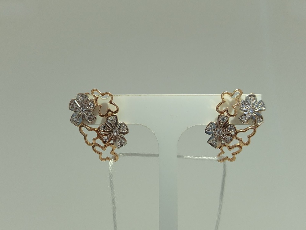 СКМИ585 СЕРЬГИ С КАМНЯМИ (Au 585)