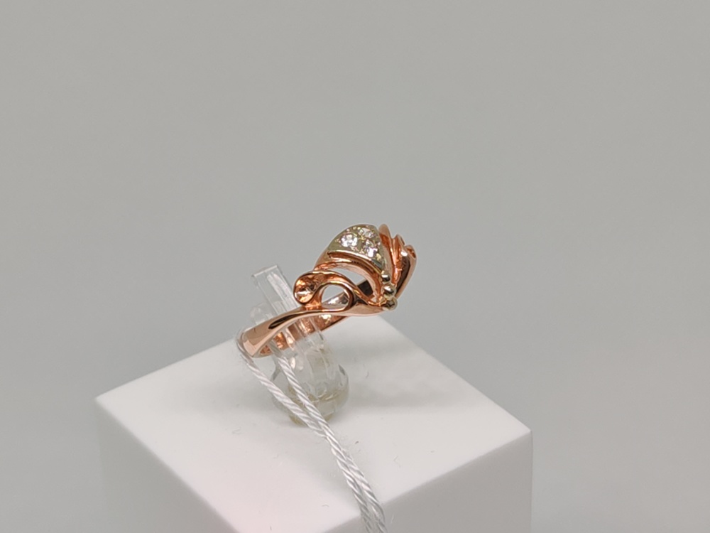 КОЛЬЦО С КАМНЯМИ (Au 585)