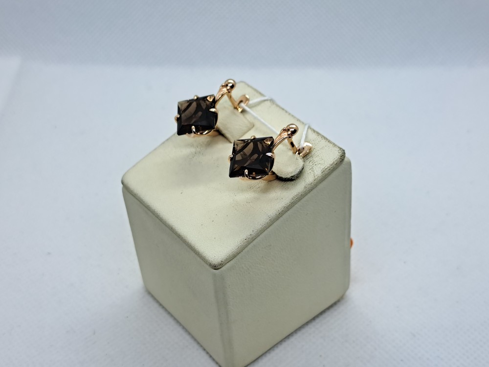 СКМ585 СЕРЬГИ С КАМНЕМ (Au 585)