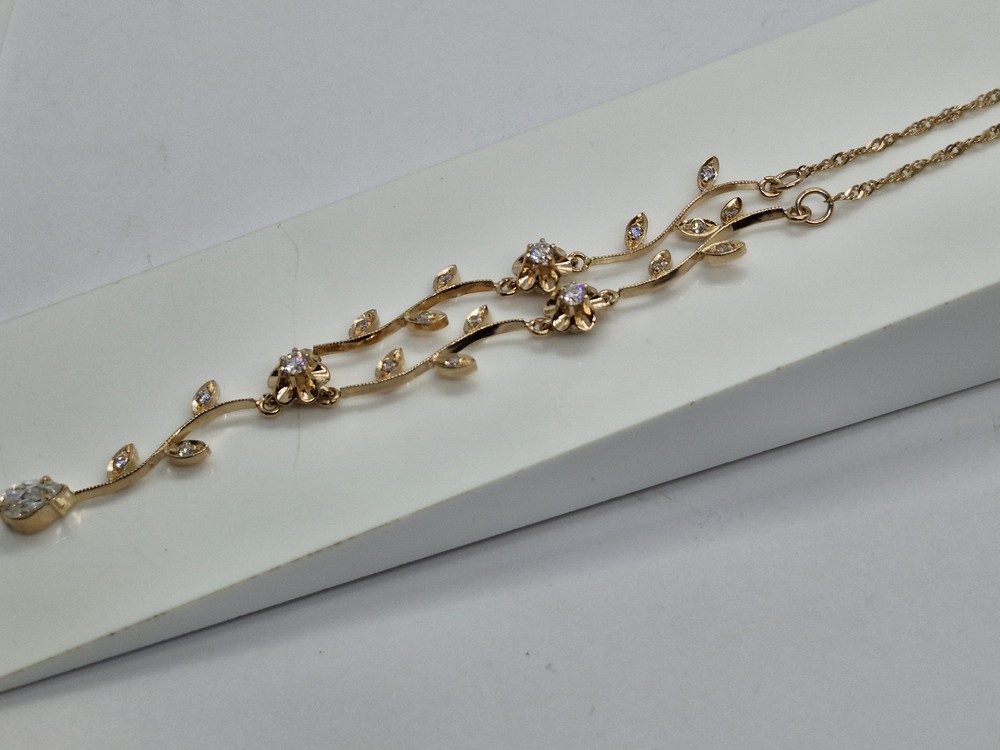 КОЛЬЕ С КАМНЯМИ Au 585