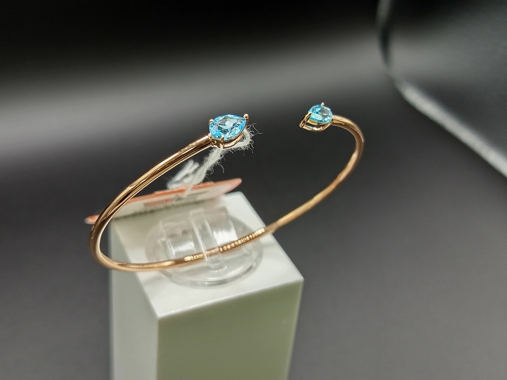 БЖКИ585 БРАСЛЕТ ЖЕСТКИЙ С КАМНЯМИ (Au 585)