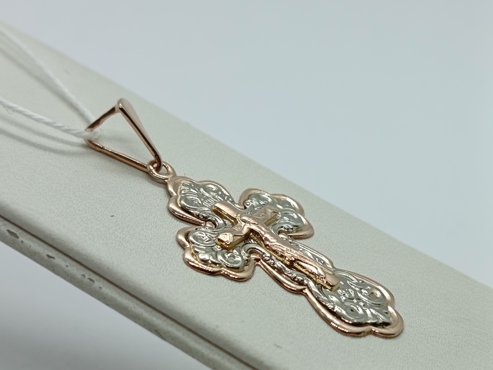 ПОДВЕСКА КРЕСТ БЕЗ КАМНЯ (Au 585)